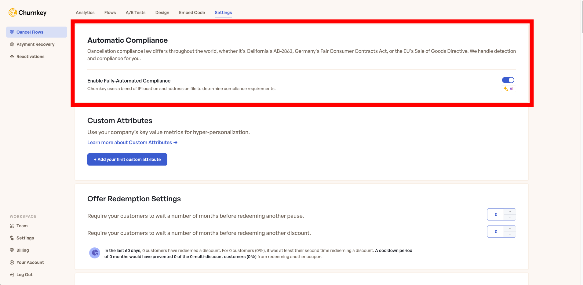 Automatic Compliance Setting